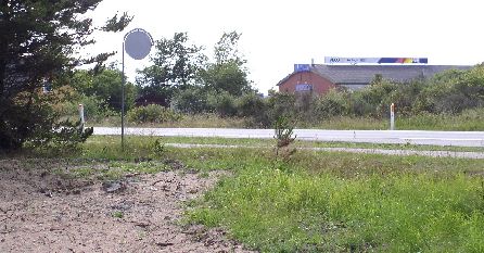 Hovedvej A10, 28. jun 2004, hvor banen krydsede på vej mod Aalborg
