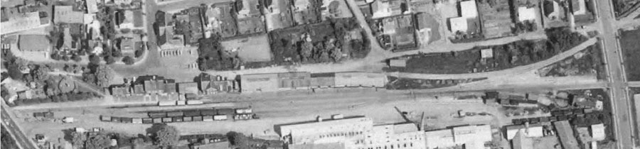 Luftfoto af Sæby stationsterræn